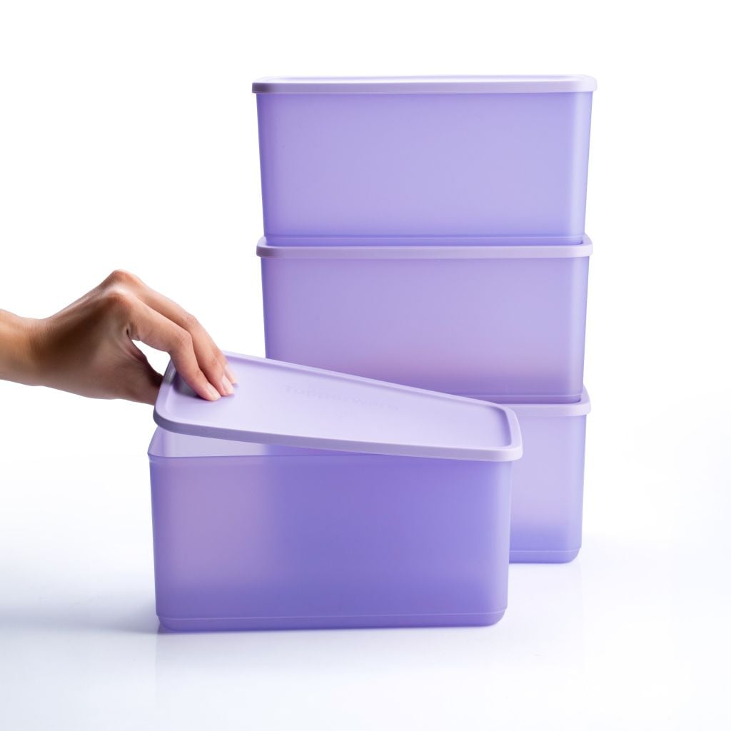 Bộ 4 hộp Tupperware trữ khô và mát Cubix Rectangle 3.1L