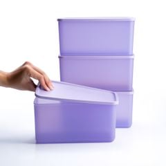 Bộ 4 hộp Tupperware trữ khô và mát Cubix Rectangle 3.1L