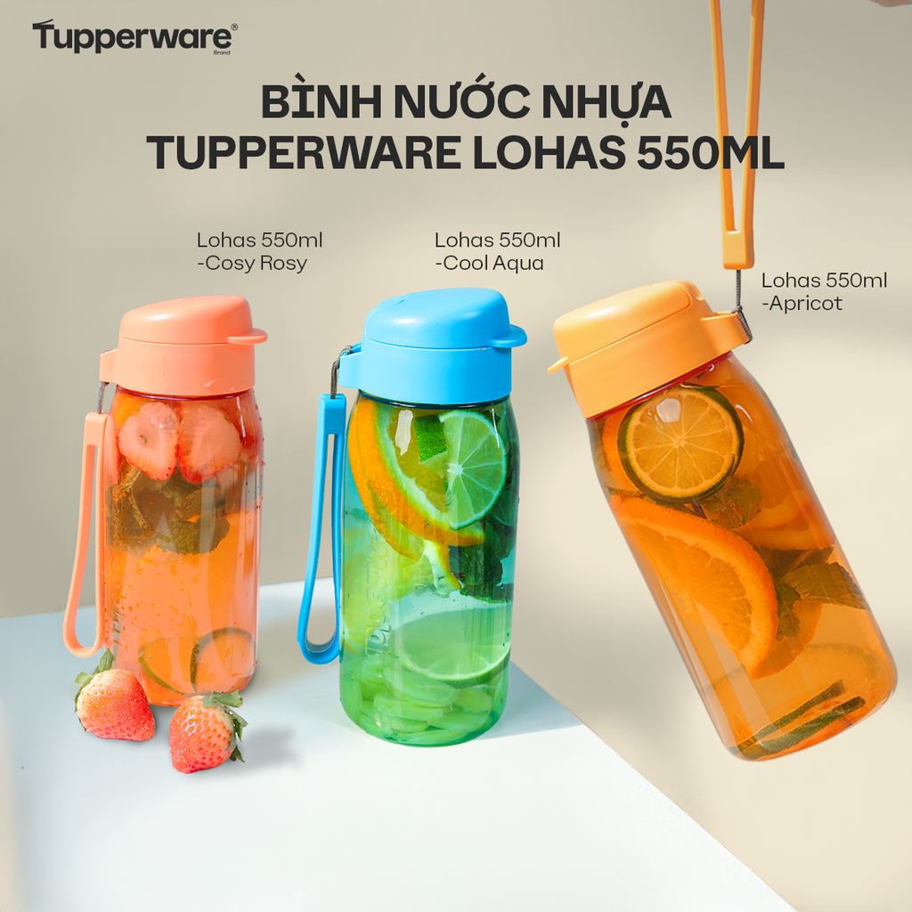 Bình Đựng Nước Tupperware Lohas 550ml – Cosy Rosy