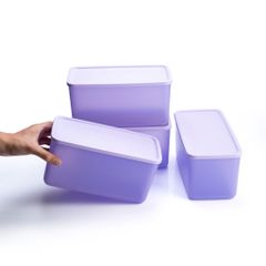 Bộ 4 hộp Tupperware trữ khô và mát Cubix Rectangle 3.1L