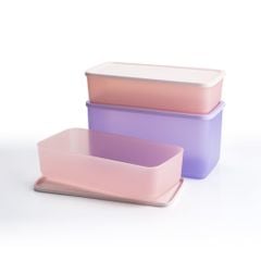 Bộ 3 hộp đựng thực phẩm Tupperware trữ khô và mát Cubix Rectangle 3.1L và 1.4L