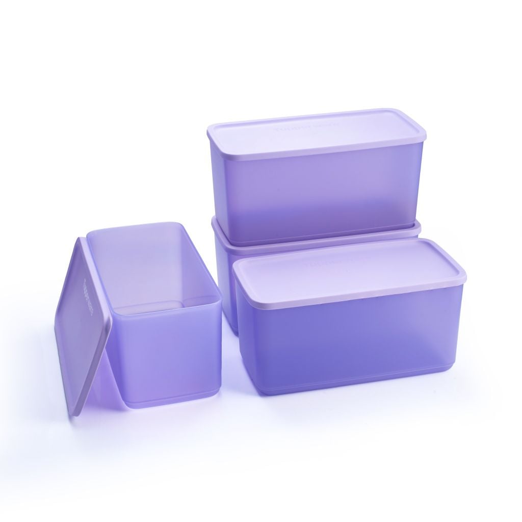 Bộ 4 hộp Tupperware trữ khô và mát Cubix Rectangle 3.1L