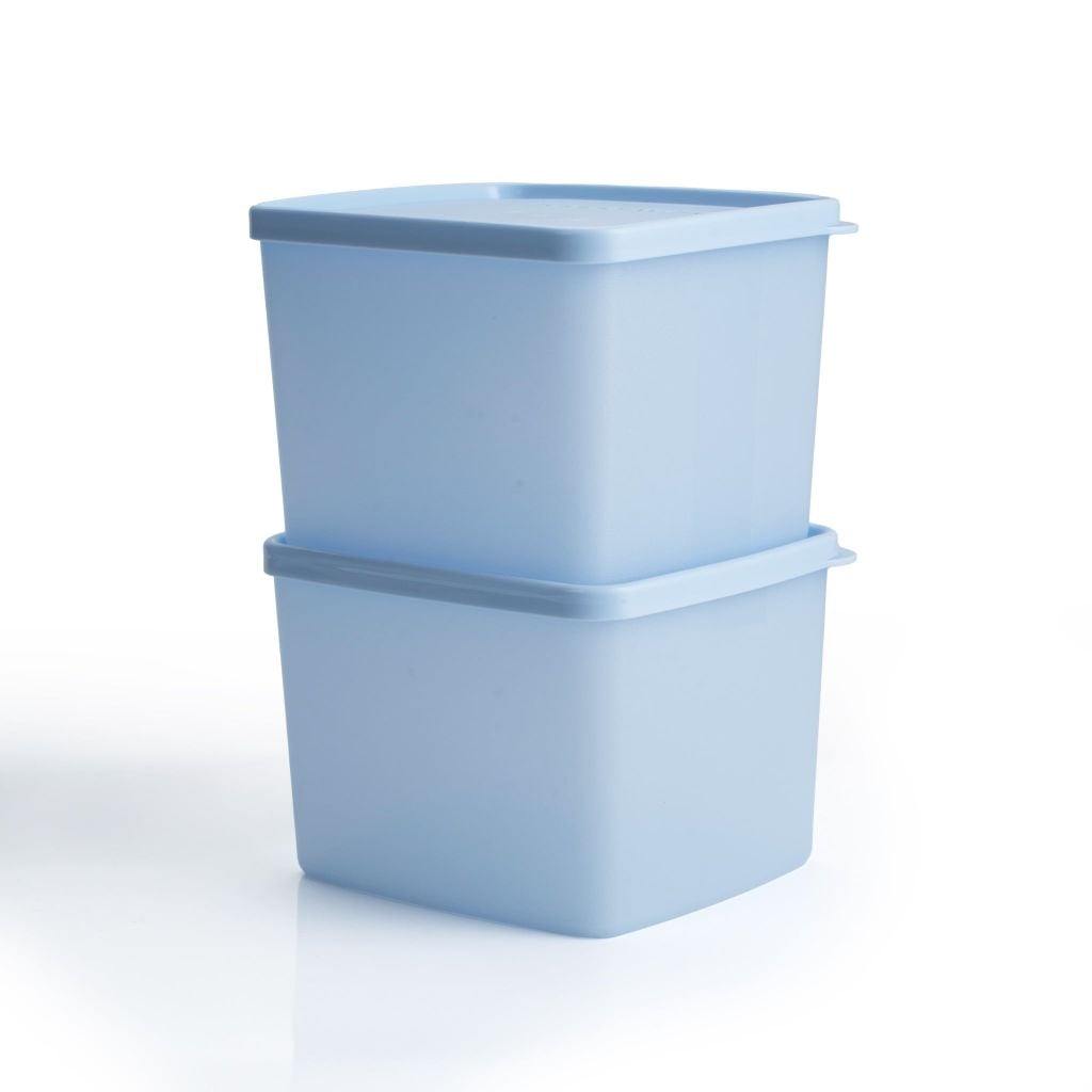Bộ 2 hộp đựng thực phẩm Tupperware trữ khô và mát Stacking Square Medium 800ml