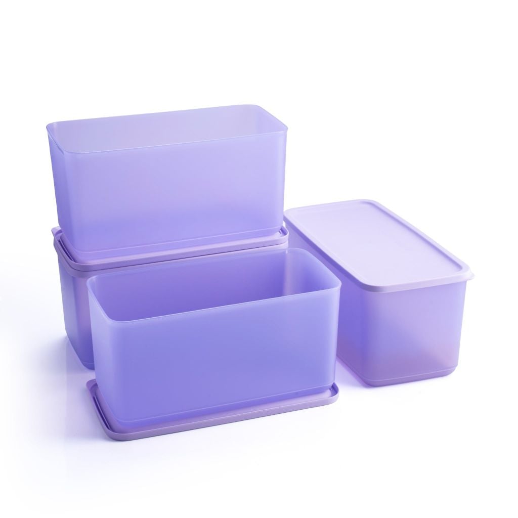 Bộ 4 hộp Tupperware trữ khô và mát Cubix Rectangle 3.1L