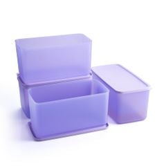 Bộ 4 hộp Tupperware trữ khô và mát Cubix Rectangle 3.1L