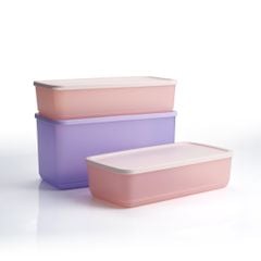 Bộ 3 hộp đựng thực phẩm Tupperware trữ khô và mát Cubix Rectangle 3.1L và 1.4L