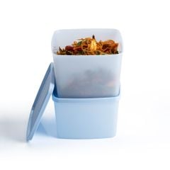 Bộ 2 hộp đựng thực phẩm Tupperware trữ khô và mát Stacking Square Medium 800ml