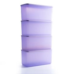 Bộ 4 hộp Tupperware trữ khô và mát Cubix Rectangle 3.1L