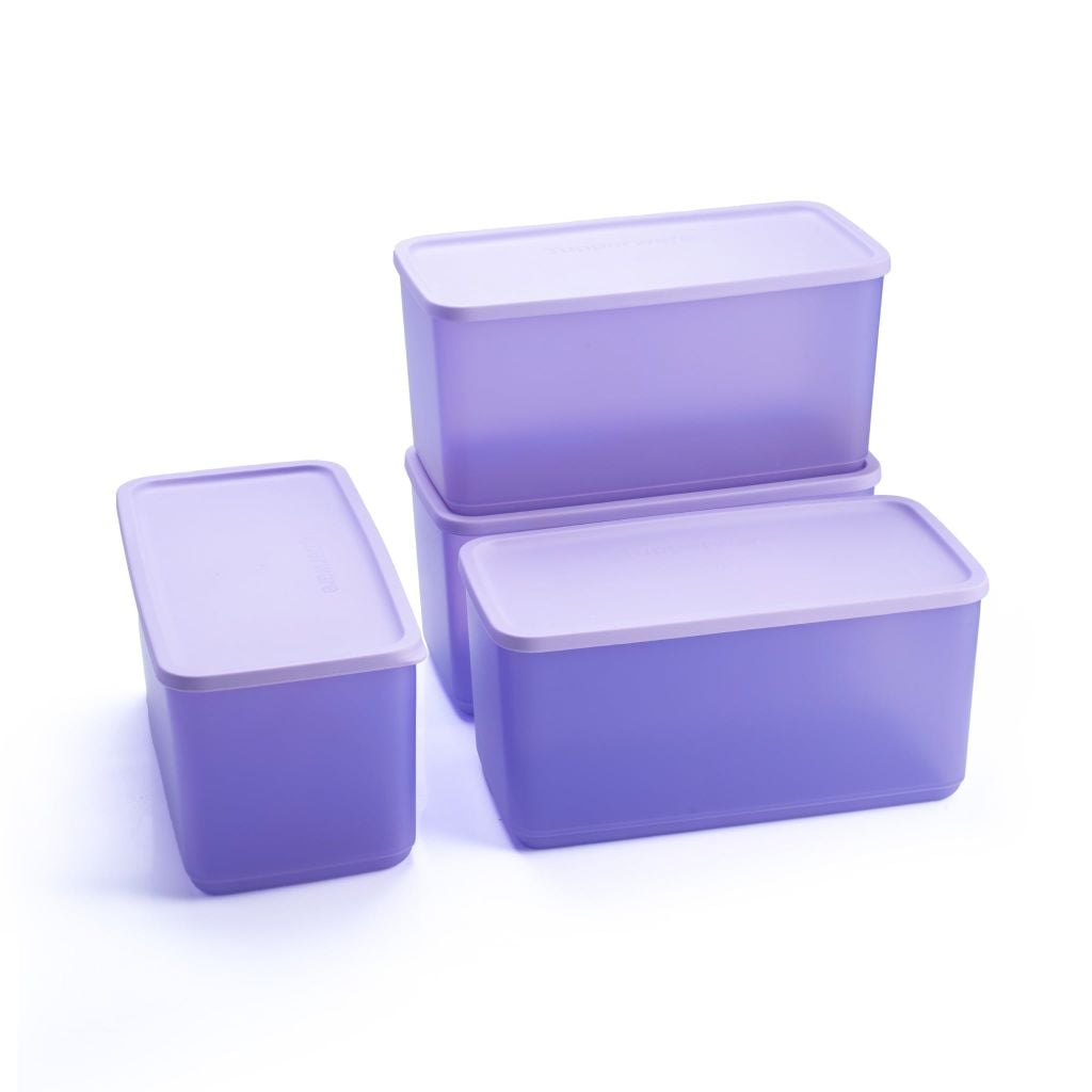 Bộ 4 hộp Tupperware trữ khô và mát Cubix Rectangle 3.1L