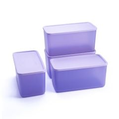 Bộ 4 hộp Tupperware trữ khô và mát Cubix Rectangle 3.1L