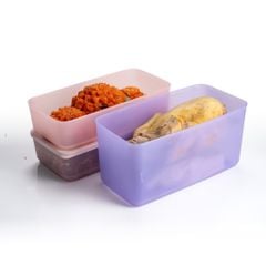 Bộ 3 hộp đựng thực phẩm Tupperware trữ khô và mát Cubix Rectangle 3.1L và 1.4L