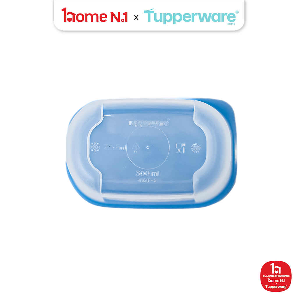 Bộ 4 Hộp Đựng Thực Phẩm Tupperware Trữ Đông Gen I Mini 300ml Nắp Sheer Cobalt
