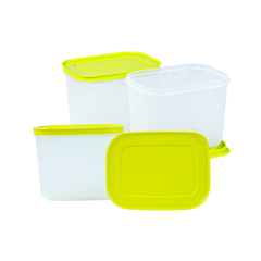 Bộ 4 Hộp Đựng Thực Phẩm Tupperware Trữ Đông Gen II 1.1L Nắp Margarita