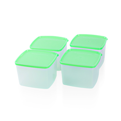 Bộ 4 Hộp Đựng Thực Phẩm Tupperware Square Round Nhỏ Gọn, Đa Dụng