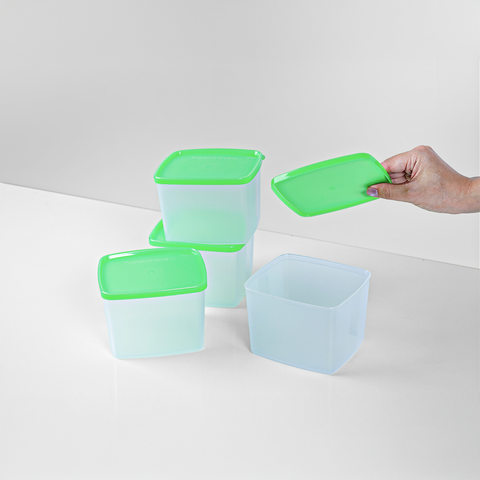 Bộ 4 Hộp Đựng Thực Phẩm Tupperware Square Round Nhỏ Gọn, Đa Dụng