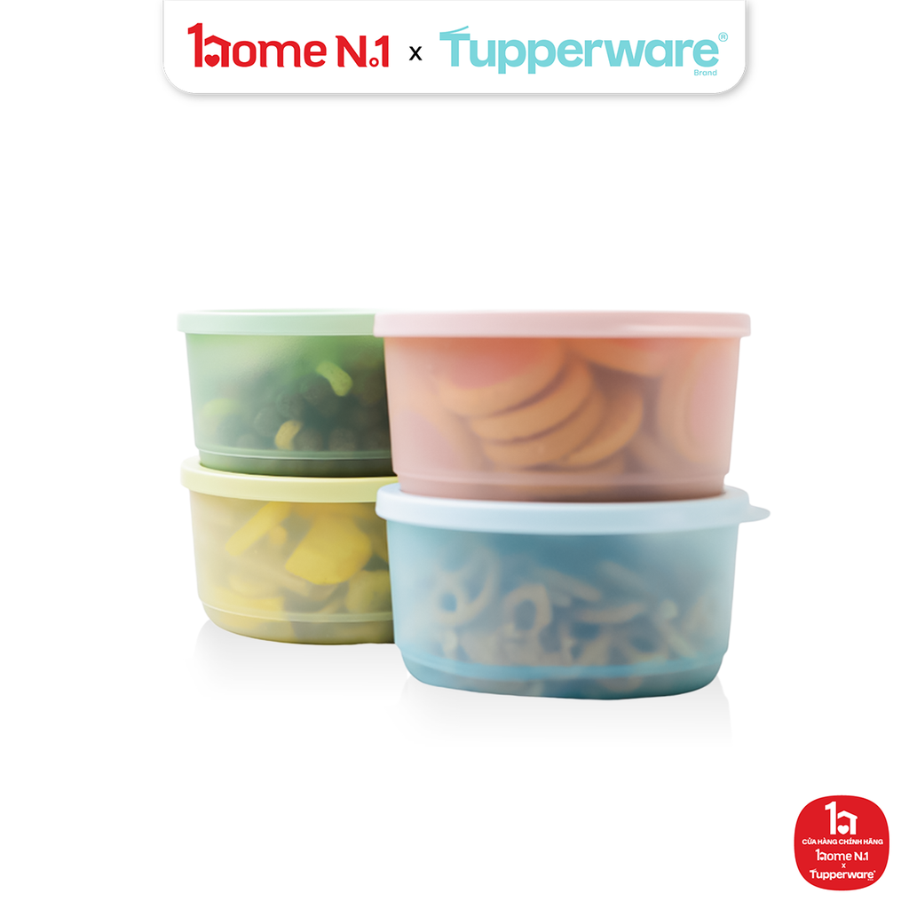 Bộ 4 Hộp Đựng Thực Phẩm Tupperware Trữ Mát Cubix 530ml