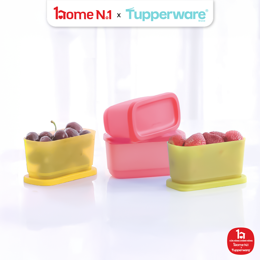 Bộ 4 Hộp Đựng Thực Phẩm Tupperware Trữ Khô Và Mát Cubix Mini Rectangle 250ml