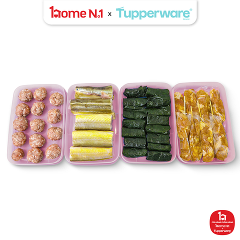 Bộ 4 Hộp Đựng Thực Phẩm Tupperware Trữ Đông Gen I Medium 650ml