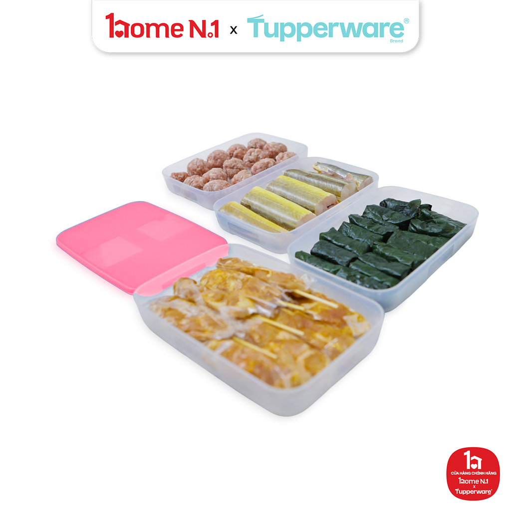 Bộ 4 Hộp Đựng Thực Phẩm Tupperware Trữ Đông Gen I Medium 650ml