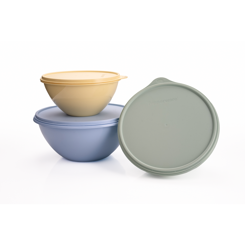 Bộ 3 Hộp Đựng Thực Phẩm Tupperware Trữ Khô Và Mát Original Bowl 2.5L 1.7L 1.1L