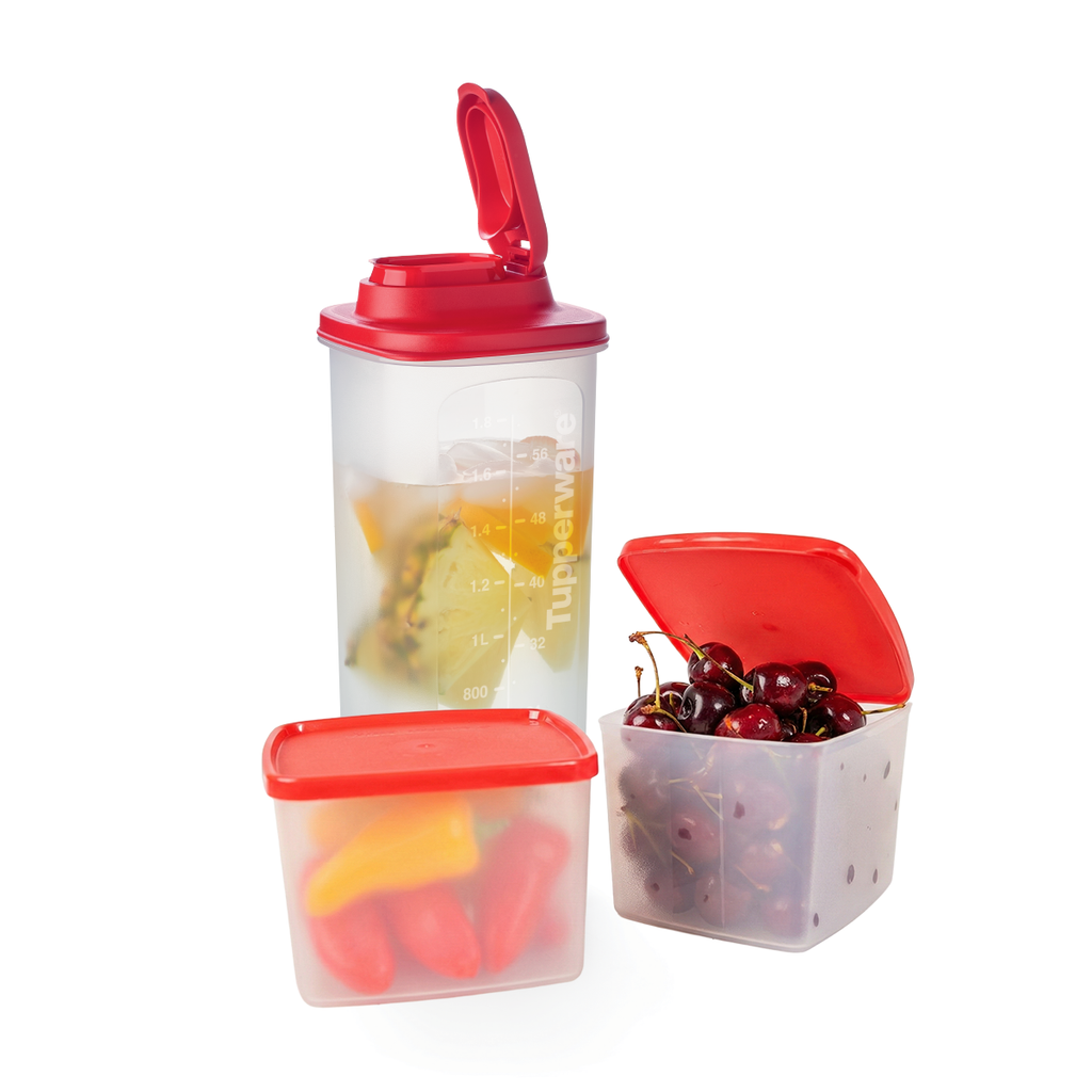 Bộ 3 Bình Và Hộp Tupperware New Slim Beauty