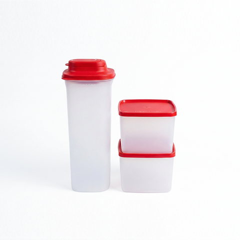 Bộ 3 Bình Và Hộp Tupperware New Slim Beauty