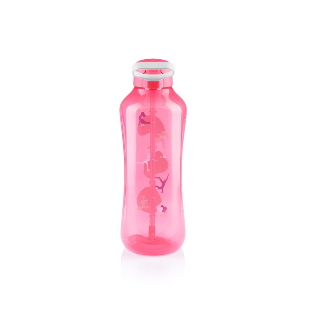 Bình đựng nước Tupperware Aquavibe có tay cầm và ống hút 2L - Pink October