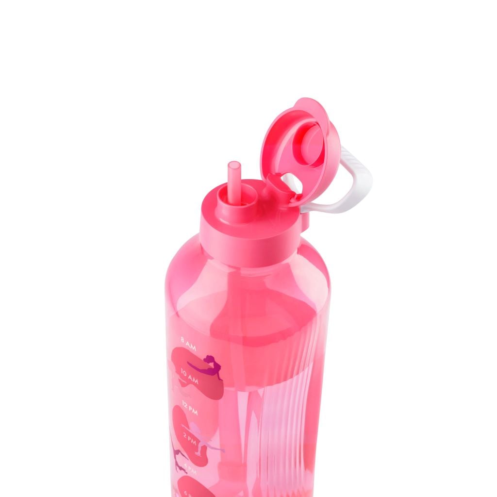 Bình đựng nước Tupperware Aquavibe có tay cầm và ống hút 2L - Pink October