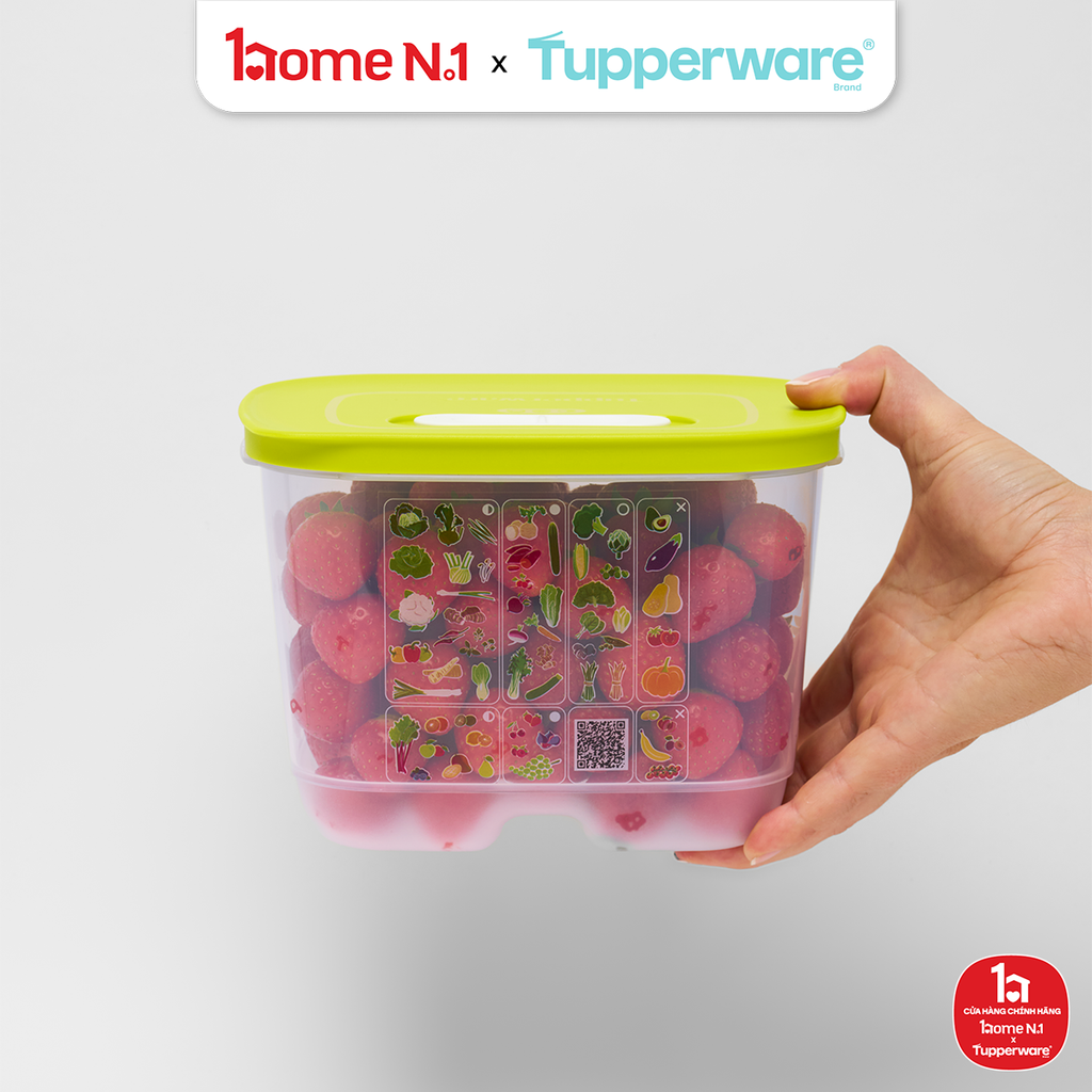 Hộp Đựng Thực Phẩm Tupperware Trữ Mát Ventsmart Chữ Nhật Nhỏ Cao 1.8L Nắp Margarita
