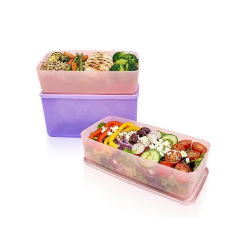 Bộ 3 hộp đựng thực phẩm Tupperware trữ khô và mát Cubix Rectangle 3.1L và 1.4L