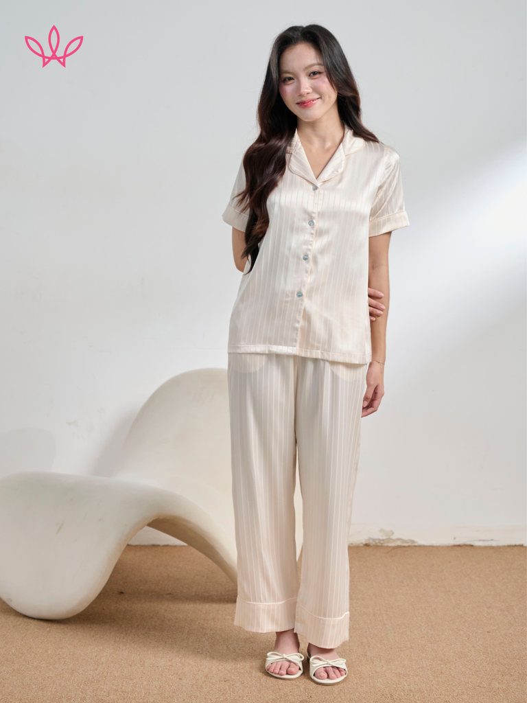 Bộ WINNY sateen quần dài tay ngắn 1MNSA26001D