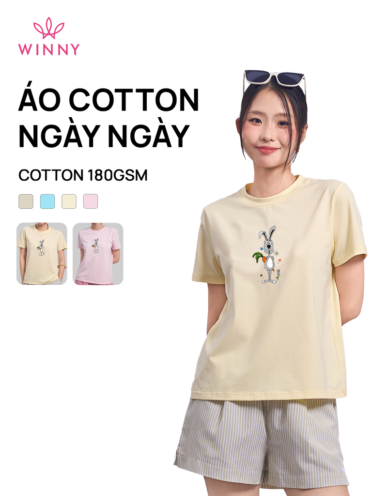 Áo WINNY cotton tay ngắn 180gsm 1HACT26012N