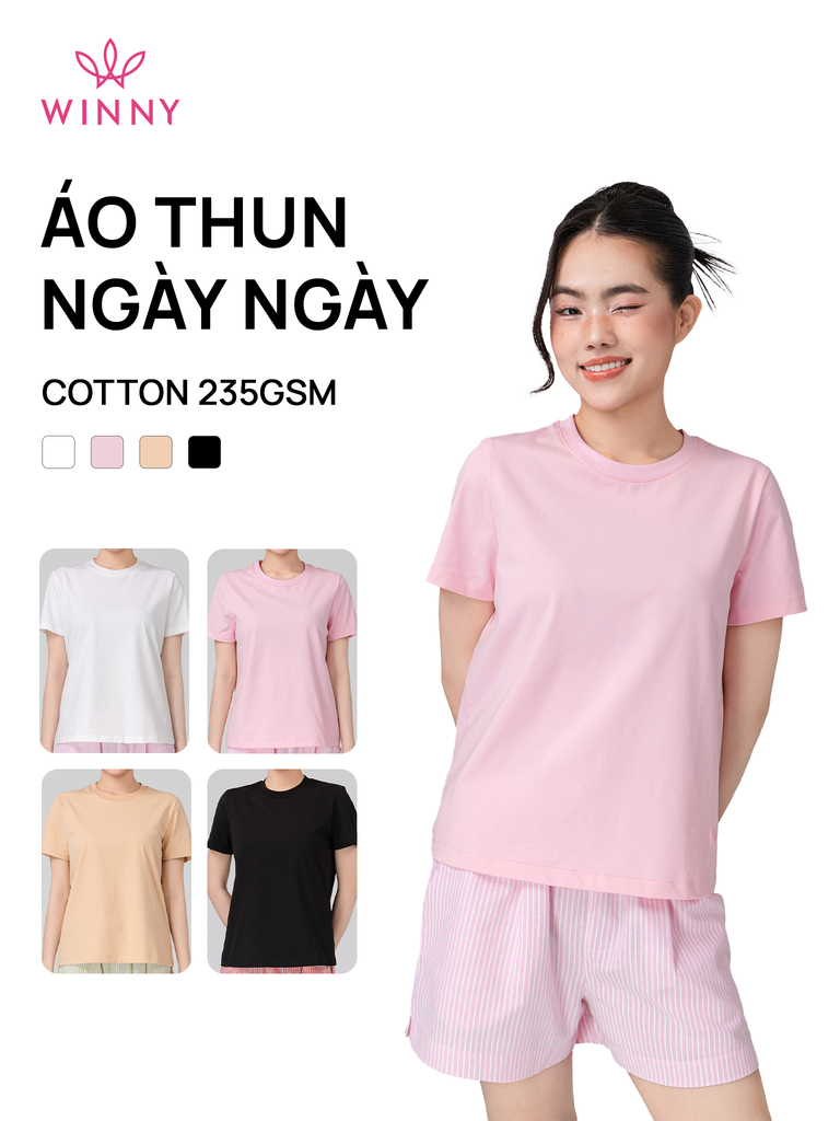 Áo WINNY cotton tay ngắn 235gsm 1HACT26001N