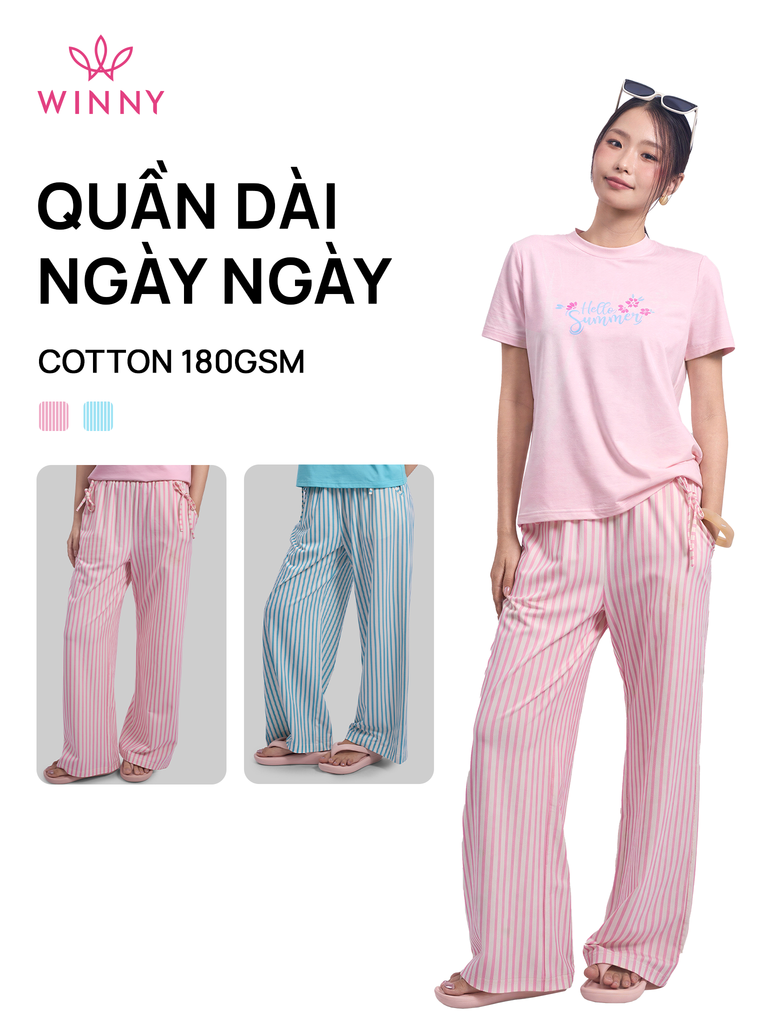Quần WINNY cotton dài ống suông 1HQCT26003D
