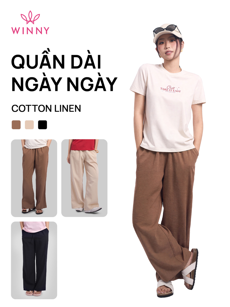Quần WINNY cotton linen dài 1HQLN26001D