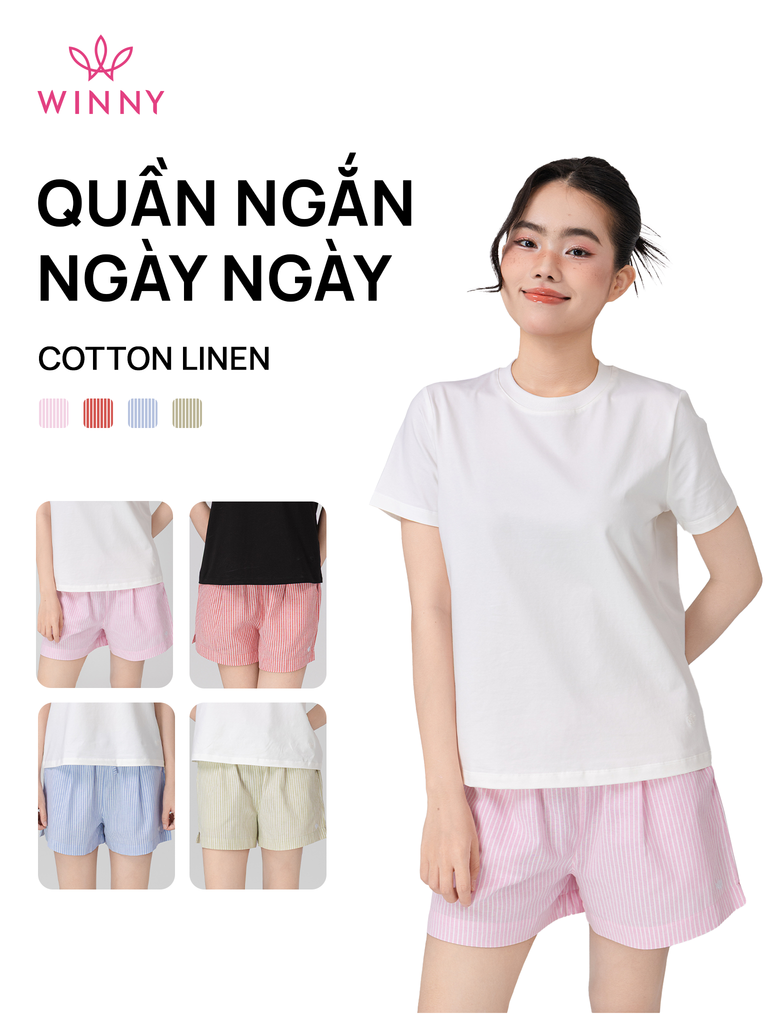 Quần WINNY cotton linen ngắn 1HQLN26002N