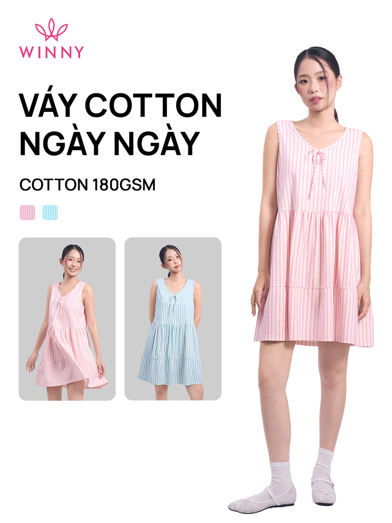 Váy  WINNY cotton lửng không tay 1HVCT26004N
