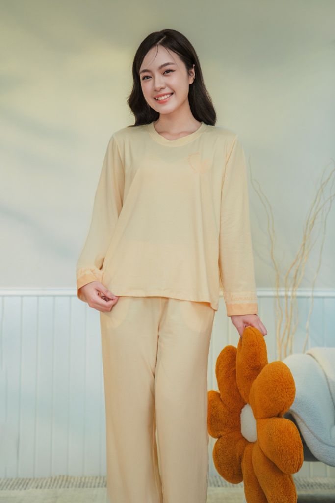 Bộ đồ mặc nhà Cotton quần dài tay dài  -  1MNCT24254D