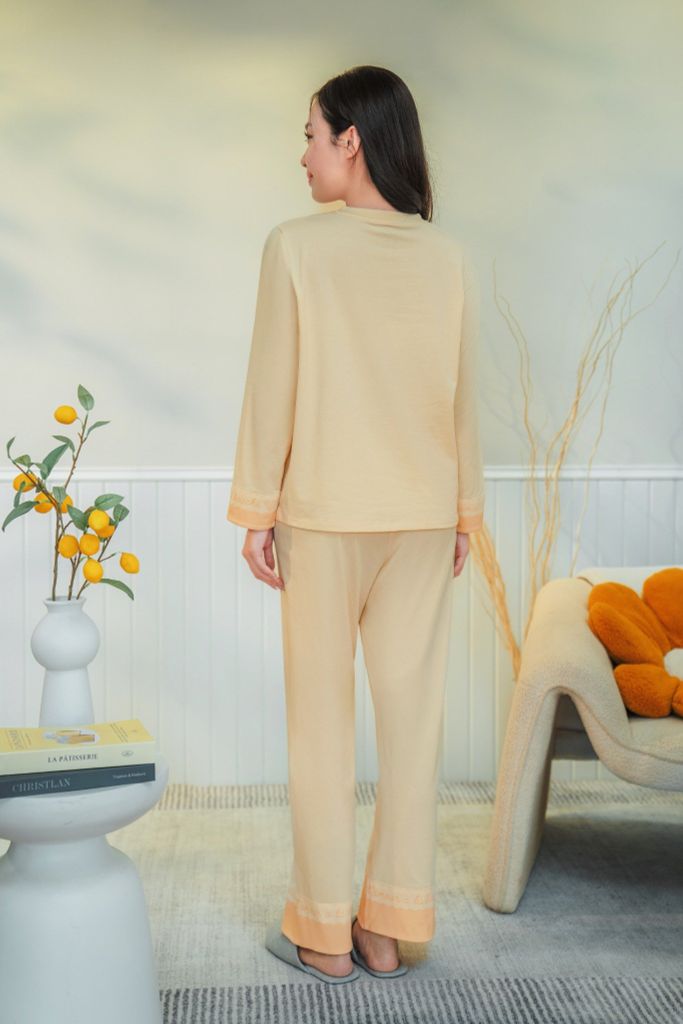 Bộ đồ mặc nhà Cotton quần dài tay dài  -  1MNCT24254D
