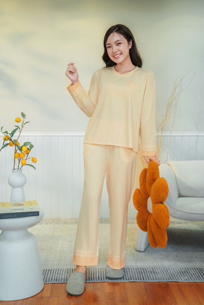 Bộ đồ mặc nhà Cotton quần dài tay dài  -  1MNCT24254D