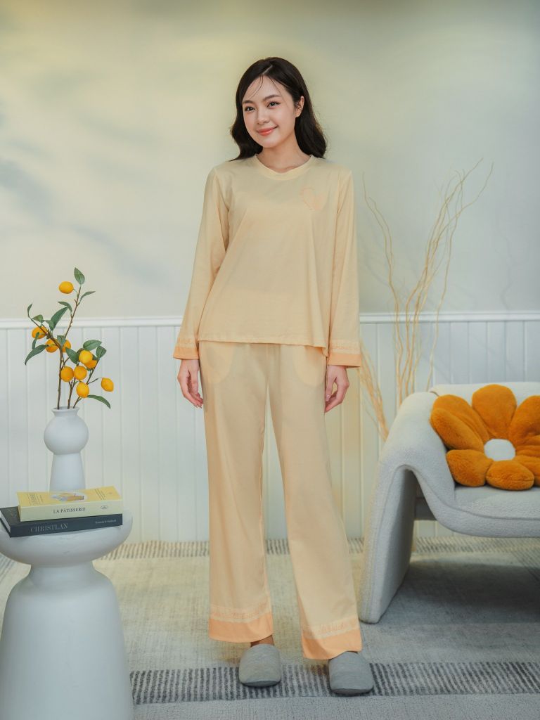 Bộ đồ mặc nhà Cotton quần dài tay dài  -  1MNCT24254D