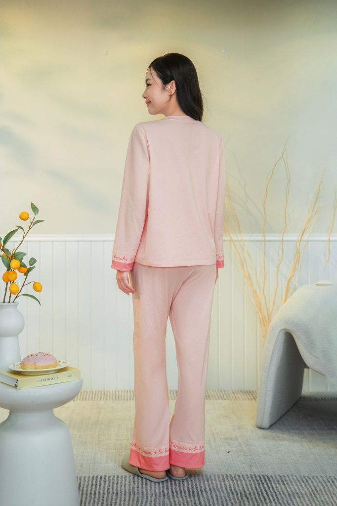 Bộ đồ mặc nhà Cotton quần dài tay dài  -  1MNCT24254D