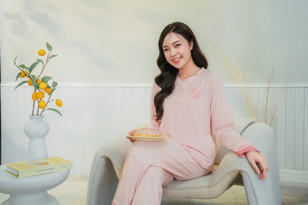 Bộ đồ mặc nhà Cotton quần dài tay dài  -  1MNCT24254D