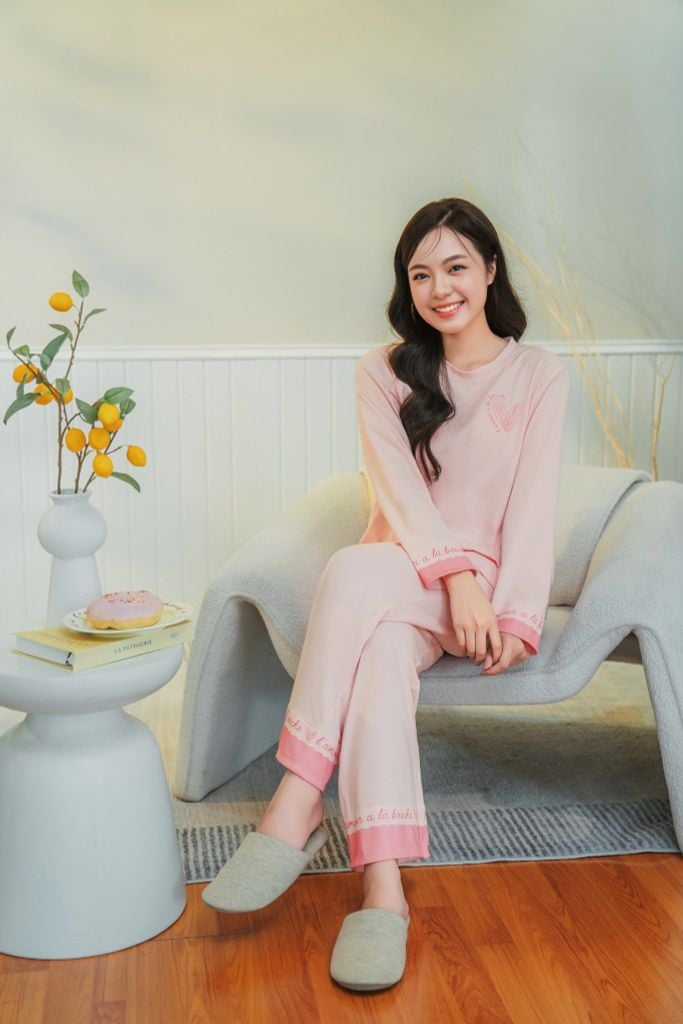 Bộ đồ mặc nhà Cotton quần dài tay dài  -  1MNCT24254D