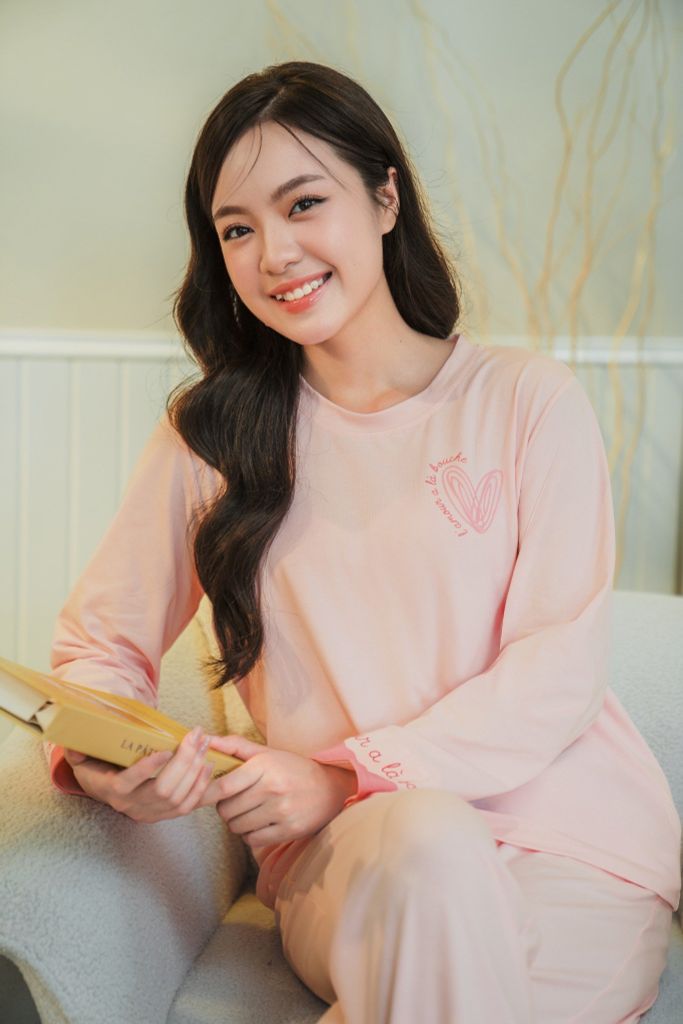 Bộ đồ mặc nhà Cotton quần dài tay dài  -  1MNCT24254D