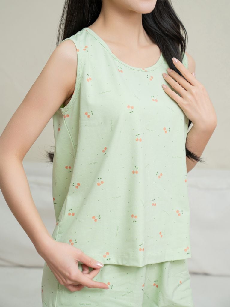 Bộ đồ mặc nhà Cotton quần ngắn không tay  -  1MNCT25040B