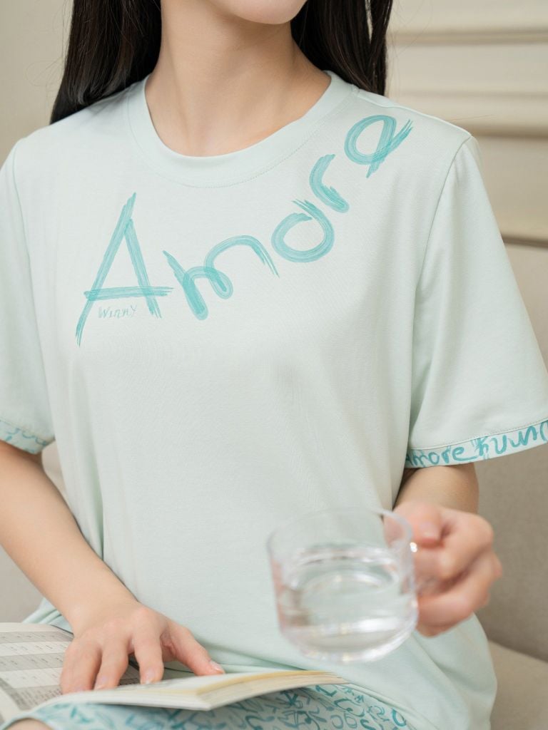 Bộ đồ mặc nhà Cotton quần lửng tay ngắn  -  1MNCT25048N
