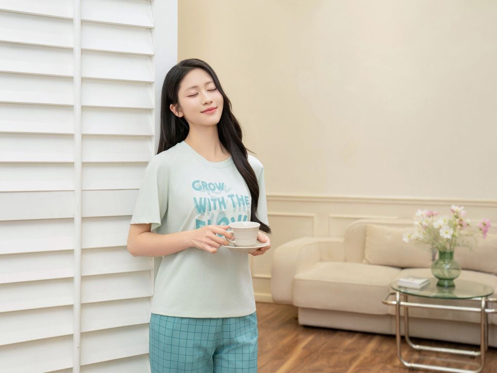 Bộ đồ mặc nhà Cotton quần dài tay ngắn  -  1MNCT25050D