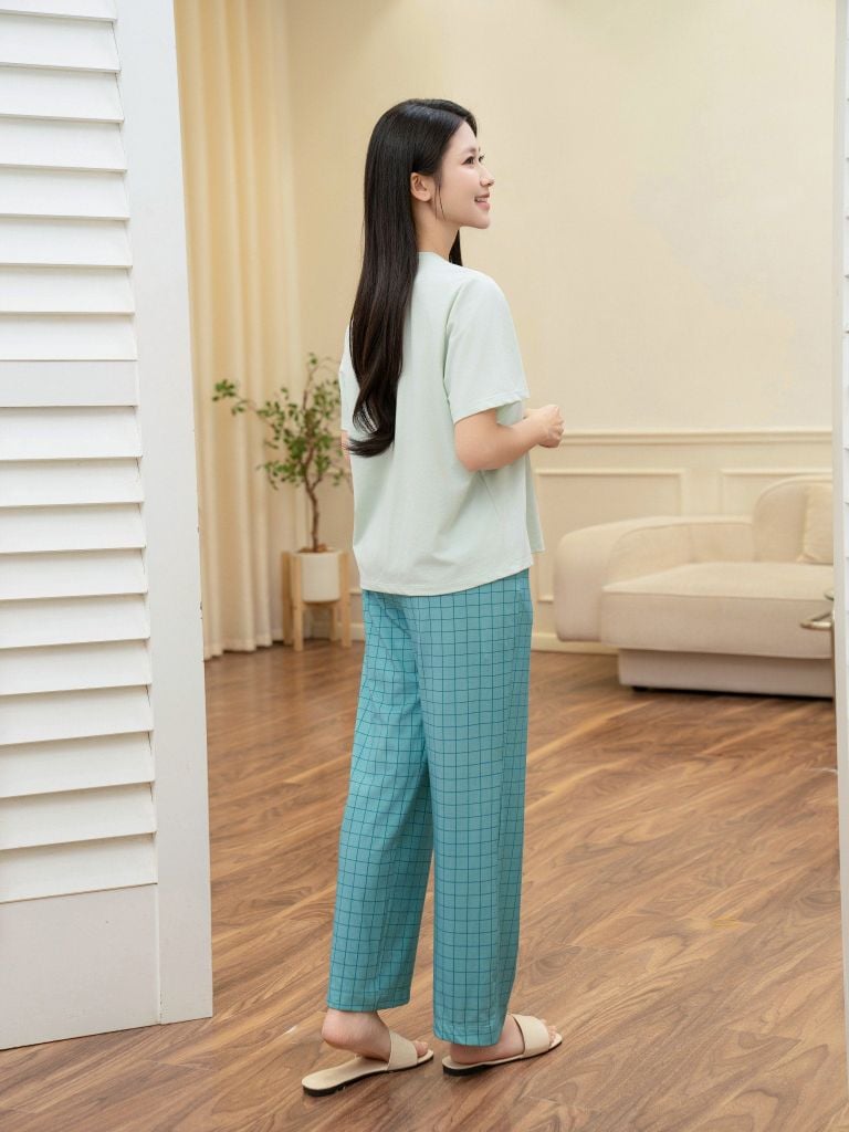 Bộ đồ mặc nhà Cotton quần dài tay ngắn  -  1MNCT25050D