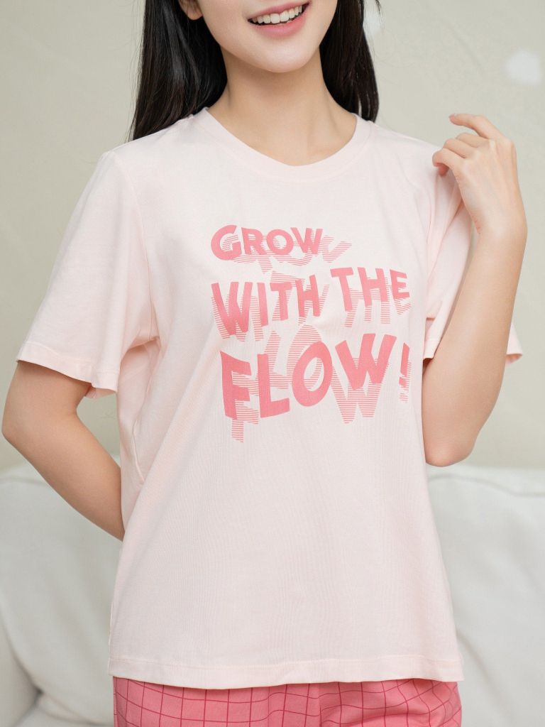 Bộ đồ mặc nhà Cotton quần dài tay ngắn  -  1MNCT25050D